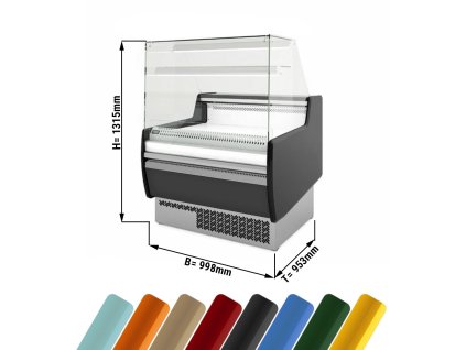 Lada chłodnicza - 990 mm - z oświetleniem LED & 1 półką - standard z czarnym panelem przednim