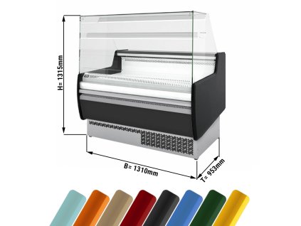 Lada chłodnicza - 1310 mm - z oświetleniem LED & 1 półką - standard z czarnym panelem przednim