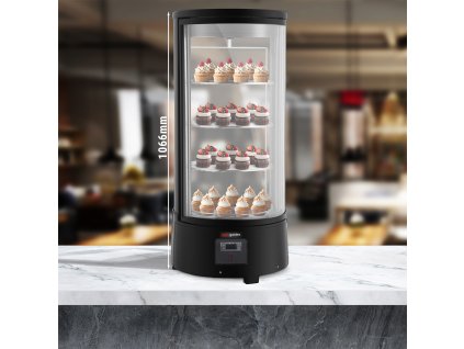 Panoramiczna witryna stołowa - 68 litrów - 470 mm - 4 półki - Czarny