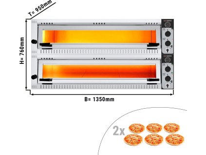 Elektryczny piec do pizzy - 6+6x 34cm - Manualny