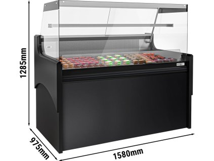 Witryna chłodnicza/lada mięsna - 1580 mm - z oświetleniem LED & 1 półką