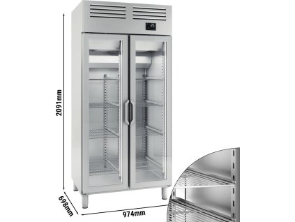 Chłodziarka PREMIUM PLUS - GN 1/1 - 745 litrów - z 2 szklanymi drzwiami