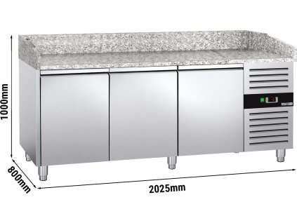 Stół chłodniczy do pizzy ECO - 2000x800mm - z 3 drzwiami