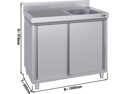Szafka pod zlewozmywak ECO - 1000x600 mm - z 1 zlewem po prawej stronie