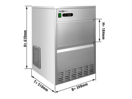 Kostkarka do lodu - Wydrążony cylinder - 28 kg/ 24 godz. - Chłodzona wodą