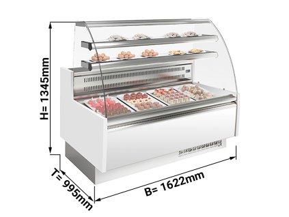 Witryna cukiernicza - 1620mm - z oświetleniem LED & 2 półkami