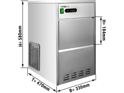 Kostkarka do lodu - Wydrążony cylinder - 24 kg/ 24 godz. - Chłodzona wodą