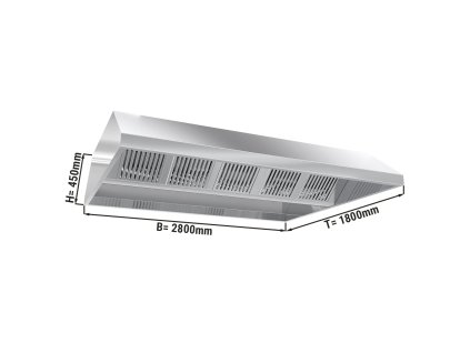 Okap sufitowy - 2.8 m - z filtrem i lampą