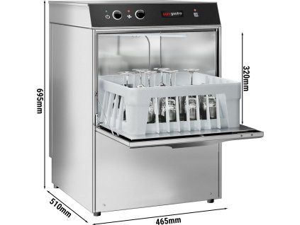 Zmywarka do szkła - 2,97 kW - z pompą detergentu & nabłyszczacza