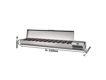 Nadstawna witryna chłodnicza Premium PLUS - 2300x353mm - 11x GN 1/4