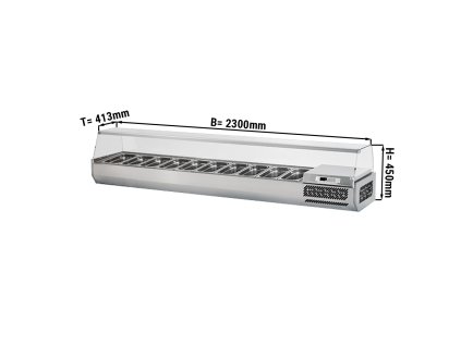 Nadstawna witryna chłodnicza Premium PLUS - 2300x413mm - 10x GN 1/3