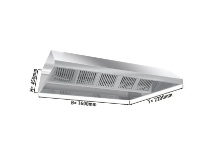 Okap sufitowy - 1.6 m - z filtrem i lampą