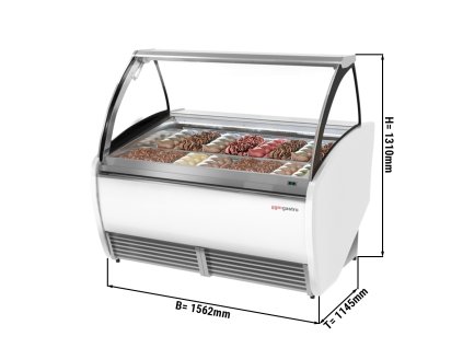 Lada na lody - Leo - 1640 mm - z oświetleniem LED - na 16 pojemników 5 L