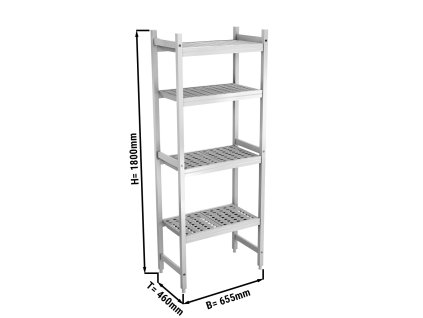 Podstawowe półki wykonane z aluminium - 655 x 1800 mm