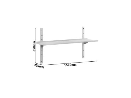 Półki ścienne ECO - 1500x300mm - z 1 piętrami