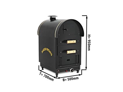 Piec gazowy do ziemniaków Kumpir - manualny - 4,9 kW - z 2 szufladami