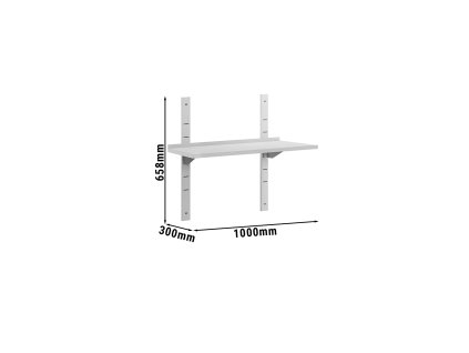Półki ścienne ECO - 1000x300mm - z 1 piętrami