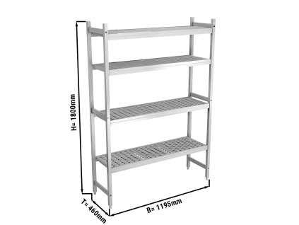 Podstawowe półki wykonane z aluminium - 1195 x 1800 mm