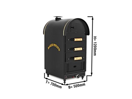 Piec gazowy do ziemniaków Kumpir - manualny - 4,9 kW - z 3 szufladami
