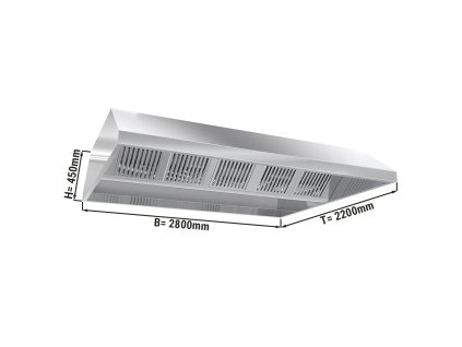 Okap sufitowy - 2.8 m - z filtrem i lampą