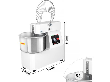 Mikser do ciasta - 53 litry / 44 kg - 2 prędkości - z misą stałą - funkcja czasomierza