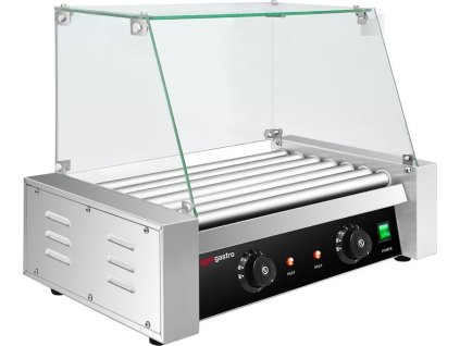 Sausage grill - with 7 rollers with glass top