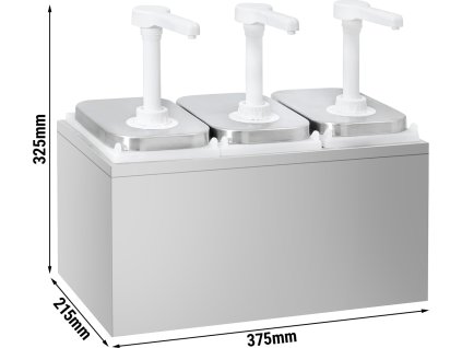 Dozownik do sosów - 3x 2 litry - ze stojakiem ze stali nierdzewnej
