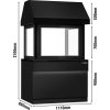 Element neutralny do grilli węglowych TORONTO - 1100 mm - czarny panel przedni - czarny granitowy blat roboczy