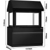 Element neutralny do grilli węglowych TORONTO - 1500 mm - czarny panel przedni - czarny granitowy blat roboczy