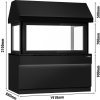 Element neutralny do grilli węglowych TORONTO - 1900 mm - czarny panel przedni - blat z czarnego granitu