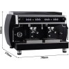 Ekspres z portafiltrem "Grace" - z wyświetlaczem cyfrowym - 2 grupy - włącznie z systemem wstępnej infuzji - czarny