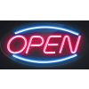Podświetlany znak LED - OPEN - czerwony/niebieski - 450x220mm