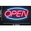 Podświetlany znak LED - OPEN - czerwony/niebieski - 450x220mm