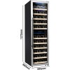 Chłodziarka do wina - 2 strefy klimatyczne - 160 litrów - maks. 53 butelki