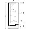 Półka chłodnicza naścienna - 1330 mm - 569 litrów - z oświetleniem LED, izolowanymi szklanymi drzwiami & 2 półkami