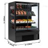 Półka chłodnicza naścienna - 1330 mm - 569 litrów - z oświetleniem LED, izolowanymi szklanymi drzwiami & 2 półkami