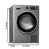 Suszarka z pompą ciepła - 8 kg - srebrna