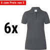 (6 sztuk) KARLOWSKY | Damska koszula robocza Polo Basic - Antracyt - Rozmiar: 2XL
