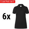 (6 sztuk) KARLOWSKY | Damska koszula robocza Polo Basic - Czarny - Rozmiar: 2XL
