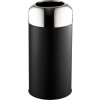 Pojemnik na odpady do użytku wewnątrz & na zewnątrz - 40 litrów - Czarny/Chrom