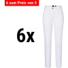 (6 sztuk) Karlowsky - spodnie damskie z 5 kieszeniami - białe - rozmiar: 50