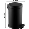 Mini kosz na śmieci - 5 litrów - czarny - z pedałem