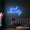 Podświetlany znak LED - Good Vibes Only - Niebieski - 420x240mm