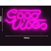 Podświetlany znak LED - Good Vibes 1 - różowy - 330x180mm