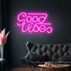 Podświetlany znak LED - Good Vibes 1 - różowy - 330x180mm