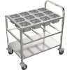 Wózek do serwowania 0,80 m - z 2 półkami do przechowywania na 12 pojemników GN1/6 każda