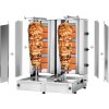 Grill gazowy do gyrosa /kebaba - 3+3 palniki - maks. 80 kg - włącznie z płytą ochronną i drzwiami na zawiasach