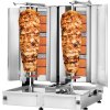 Grill gazowy do gyrosa /kebaba - 3+3 palniki - maks. 80 kg - włącznie z płytą ochronną i drzwiami na zawiasach