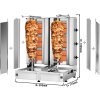 Grill gazowy do gyrosa /kebaba - 3+3 palniki - maks. 80 kg - włącznie z płytą ochronną i drzwiami na zawiasach