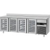 Stół chłodniczy PREMIUM - 2300x700 mm - z 4 szklanymi drzwiami & panelem tylnym